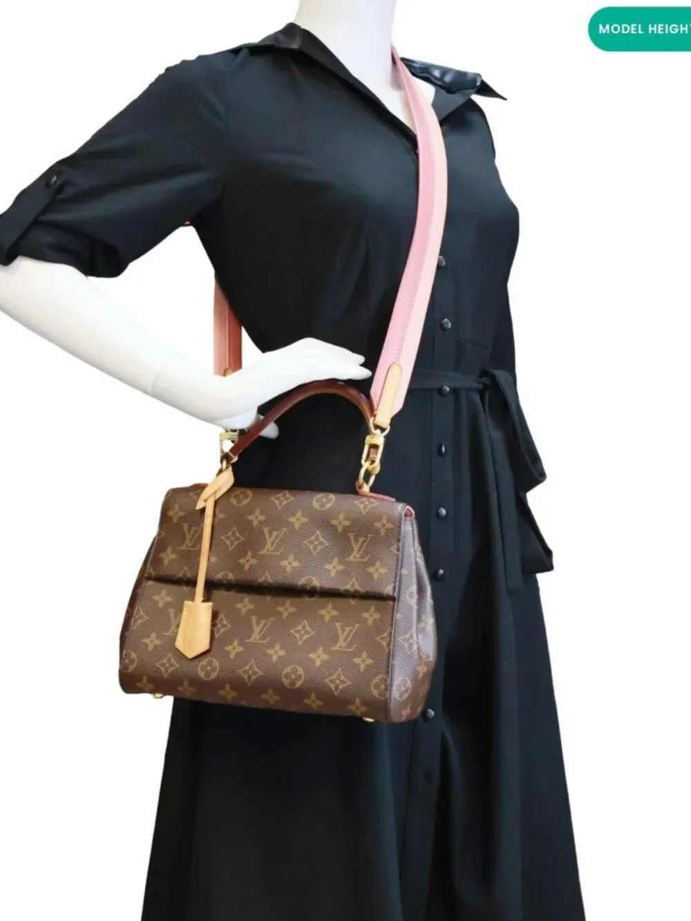 Louis Vuitton Cluny BB Monogram Canvas Crossbody Bag Brown